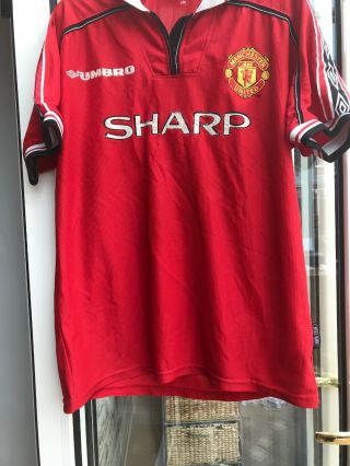 Rare Manchester United Football Shirt Top 1998 - 2000 Size Large