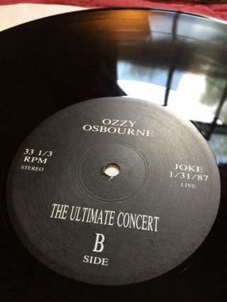 Ozzy Osbourne Bootleg Live LP Ultimate Concert LA 87 Rare Vinyl Not TMOQ TAKRL 6