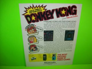 Donkey Kong Arcade FLYER Nintendo Video Game Artwork 1981 Rare Promo 3