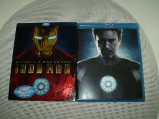 Iron Man Blu - Ray 2 - Disc Set,  Ultimate Edition,  Rare Slip Cover Marvel Avengers
