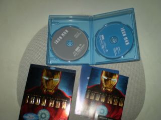 Iron Man Blu - ray 2 - Disc Set,  Ultimate Edition,  RARE Slip Cover Marvel Avengers 2