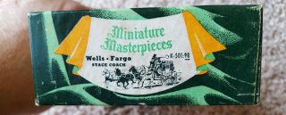 Rare Vintage Miniature Masterpieces Wells Fargo Stage Coach Horses Plastic Model 3