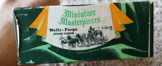 Rare Vintage Miniature Masterpieces Wells Fargo Stage Coach Horses Plastic Model 5