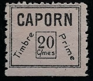 Rare 1880 - Caledonia 2c Centime Caporn Local Postage Stamp Mng