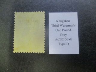 Kangaroo Stamps: £1 Grey Variety - Rare (g371) 2