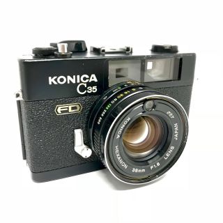 【Rare Black】Konica C35 FD Rangefinder Film Camera w/ 38mm f/1.  8 from Japan 801 2