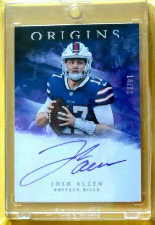 2018 Origins Josh Allen Purple Ink Auto 14/32 On Card Rare Sp Rc Bills