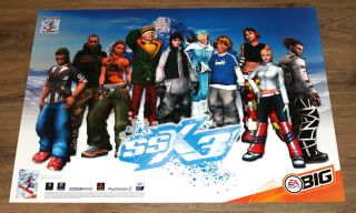 SSX 3 very rare Promo Poster 84x59.  5cm Xbox Playstation 2 Gamecube Gameboy 2