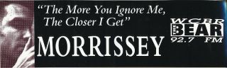 Morrissey The More You Ignore Me.  Rare Promo Sticker 