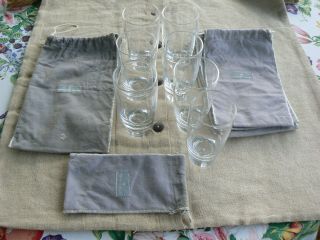 Rare - Set Of Seven (7) Signed Steuben 8 Oz.  Dimpled Water Glasses W/covers (na)