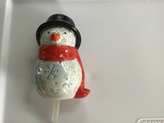 Nora Fleming Repaired Snowman Red Scarf Mini Retired Rare Nf Markings