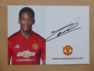 2018 - 19 Anthony Martial Signed Manchester United Club Card - Rare (16002)