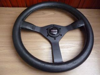 Momo Typ C35 Leather Steering Wheel With Horn Button 3 Spoke Size 35cm Rare