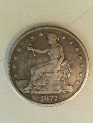 1877 - S Trade Silver Dollar $1 - Rare Coin - Low Mintage 1877 S