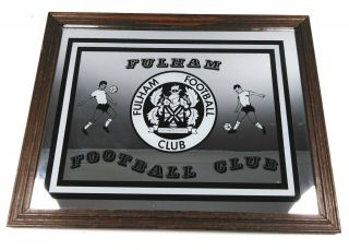 Great Rare Vintage 1970s Fulham Football Club Mirrored Picture Mirror