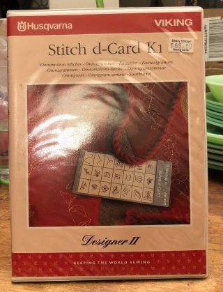 Husqvarna Stitch D - Card K1 Card With Booklet And Holder Rare For Designer Ii