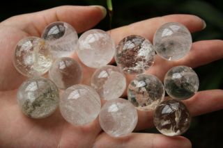 Rare Natural Transparent Clear Quartz Crystal Sphere Ball 236g