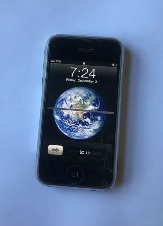 Apple Iphone 1st Generation 8gb - Black Silver (at&t) A1203 (rare Ios 1.  1.  4)