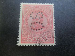Victoria Stamps: £1 1903 - 1908 Perf Os Cto - Rare (d59)