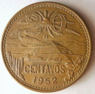 1952 Mexico 20 Centavos - Au - Rare Key Date - Awesome Coin - Mexico Bin B
