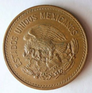 1952 MEXICO 20 CENTAVOS - AU - RARE KEY DATE - Awesome Coin - Mexico Bin B 2
