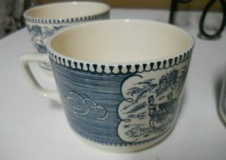 Set of 4 Currier and Ives - Rare Coffee Mugs - 3 