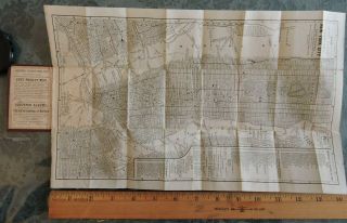 Very Rare 1885 Brooklyn 8.  5x13 Pocket Map York City Nyc Subway Wittemann