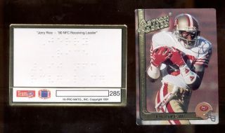1991 Action Packed Ap Jerry Rice 49ers Rare Braille Insert Card