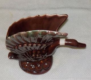 Rare Royal Haeger Pottery Vase Urn Ring Neck Duck Goose Brown Green Glazed