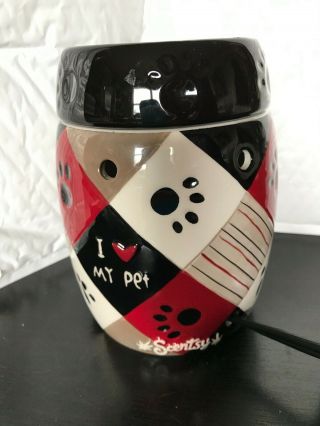 Scentsy Paws Full Size “i Love My Pet” Retired Rare And Htf Paws Dog/cat