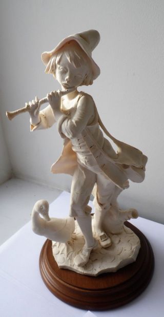 Vintage Rare Unpainted Italian Made Capodimonte Pied Piper Figurine - Signed