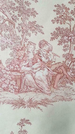 Stunning Vintage French Chic Pink Renaissance Style Wallpaper,  C.  1900 