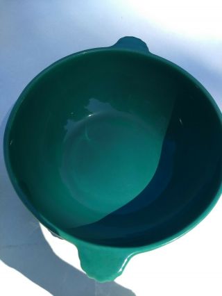 Rare Catalina California Bowl Pottery Double Handle Art Deco Green