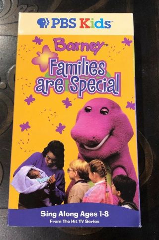Barney & Friends Vhs: Families Are Special (pbs Kids Edition) • Rare • Htf