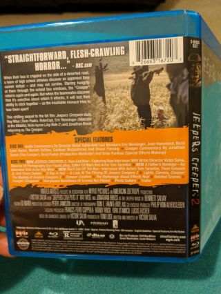 Jeepers Creepers 2 (Blu - ray,  Collectors Edition) SCREAM FACTORY RARE HORROR 3