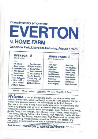 7/8/76 Very Rare Everton V Home Farm