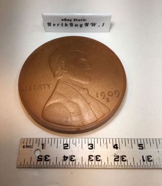 1909s Vdb Wheat Penny Large 5  Diameter Coaster Novelty Coin Rare Cent Joke