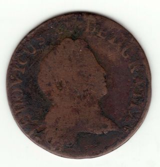 Rare1722 B copper half sol,  similar fabrication than 9 deniers Colonies Franc. 2