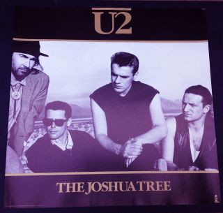 U2 Rare Joshua Tree 1987 Promo Poster Bono The Edge Adam Clayton