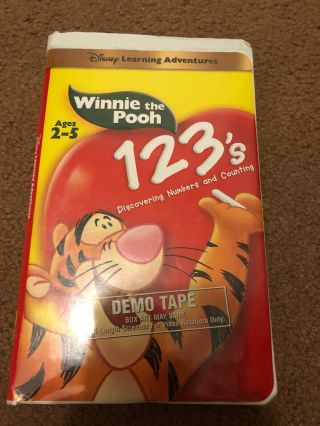 Disney - Winnie The Pooh: 123’s (demo Tape) Vhs (white Clam Shell) Rare/htf