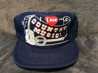 Nwot Vintage I Love Country Music Snapback Adjustable Trucker Hat Rare