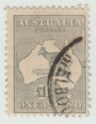 Kangaroo Stamps: £1 Grey C Of A Watermark Sg138 Cv $1200 Rare