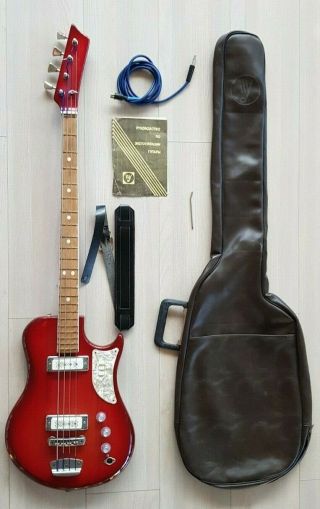 Ural 510L soviet legendary bass guitar rare color USSR Fireglow Les Paul 2