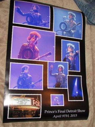 Prince RARE poster Detroit 3rd Eye Girl Purple Rain NPG Fox Paisley Park CD LP 3