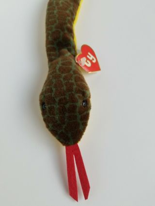 SLITHER Ty Beanie Baby Slither the Snake 1993 RARE - EUC Style 4031 2