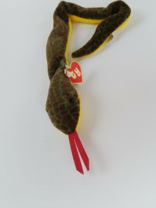 SLITHER Ty Beanie Baby Slither the Snake 1993 RARE - EUC Style 4031 7