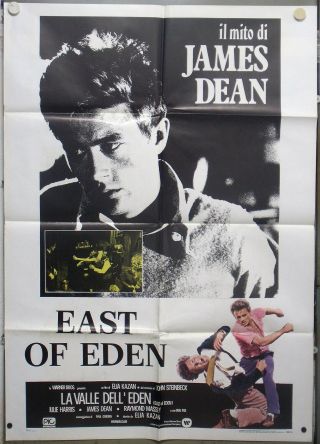 Qk48 East Of Eden James Dean Elia Kazan Rare 2sh Poster Italy