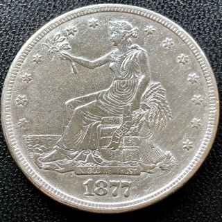 1877 S Trade Dollar $1 Silver Very Rare Xf Det.  19490