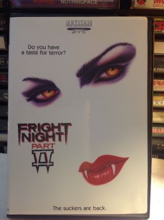 Fright Night Pt.  2 (dvd,  2003) Rare Horror Roddy Mcdowall Tommy Lee Wallace Oop