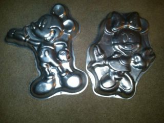 Rare Pair Wilton Mickey And Minnie Mouse Full Body Cake Pans Tins Mold Ww Ship